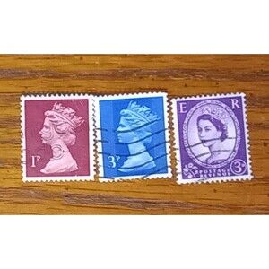 Vintage Queen Elizabeth II Stamp Trio: 1950s-70s Posted  Collection